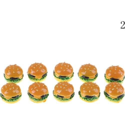 2 PCS Mini Hamburgers Miniature Food Figurine Anime Action Figure Toys For Home Garden Decor DIY Accessories