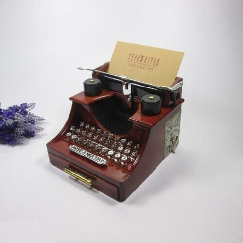 Typewriter music box Creative dynamic winding music box music jewelry box