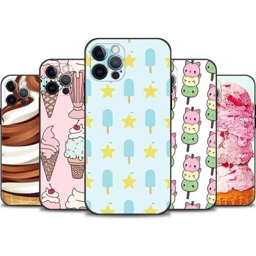 Ice cream Soft Cover For iPhone 11 12 Pro X XR XS Max Case Fundas For iPhone 7 8 Plus SE 2020 Coque Silicon TPU Shell