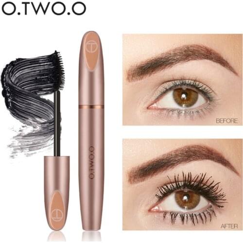 O.TWO.O 3D Waterproof Silk Fiber Eyelash Black Mascara Lengthening Lash Thick Mascara Long Eyelashes Extension Make Up Mascara