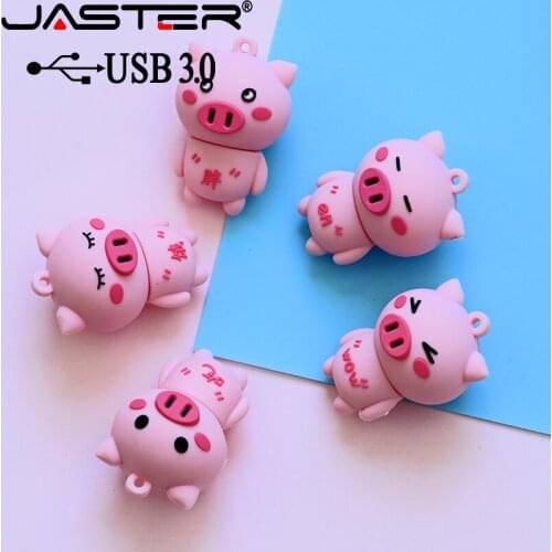 JASTER charming pink piggy high-speed USB 3.0 flash drive 128GB 64GB 32GB 16GB mini small gift to commemorate the memory stick