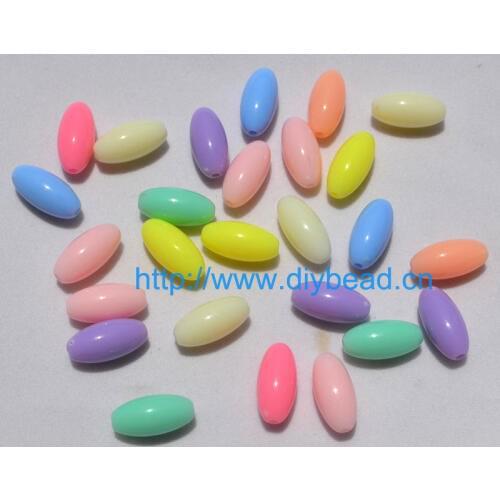 Oval Shape Acrylic Beads DIY Handmade Jewelry Findings 15*7MM Mix Color Loose Spacer Acrylic Measly Beads Necklace Departments