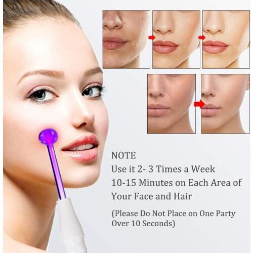 High Frequency Electrode Glass Tube Violet Purple Light Acne Wand Skin Care Spot Acne Remover Spa Beauty Facial Machine