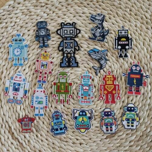 Iron-on embroidery robot cartoon patches for clothing CA-20