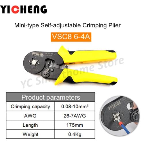 Manual multifunctional ratchet crimping pliers terminal pliers, used for 0.08-10mm2 tubular terminals, crimping becomes simple