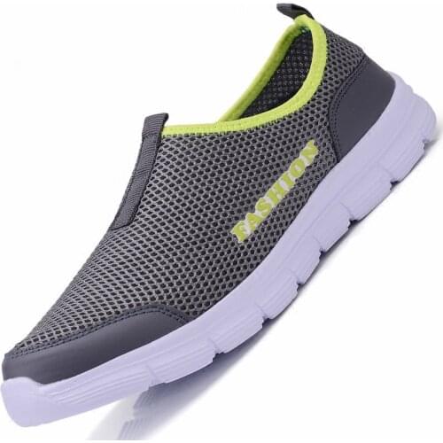 Fashion Summer Shoes Men Casual Air Mesh Shoes Large Sizes 38-46 Lightweight Breathable Slip-On Flats Chaussure Homme