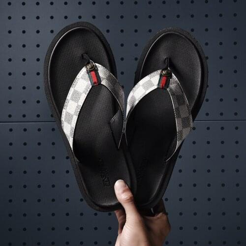 Bathroom Slippers Flip Flops Bulk Rubber Flip-flops Summer Men Slippers Leather Beach Sandals Flat Big Size Mens Shoes