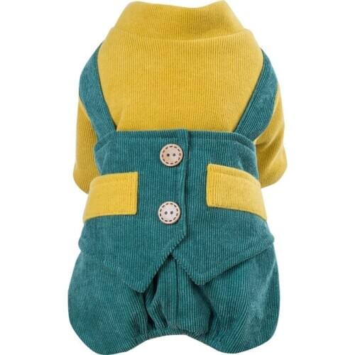 Dog Pet Winter Warm Clothes Apparel Corduroy Dog Pet Jumpsuit Dog Pet Winter&Autumn Coat Classic Pet Puppy Cat Apparel