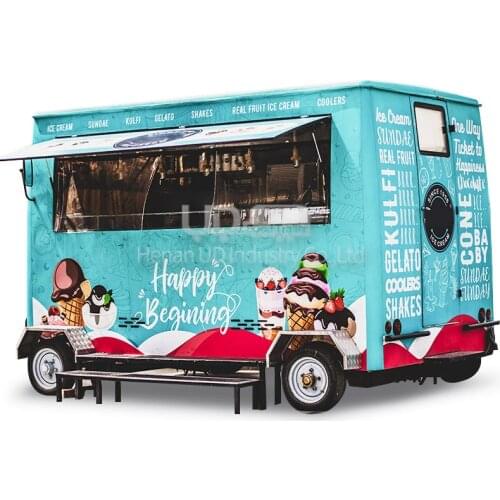 Top Quality American Standard Street Kitchen Hot Dog Vending Van Fast Food Truck Mobile Food Cart For Sale