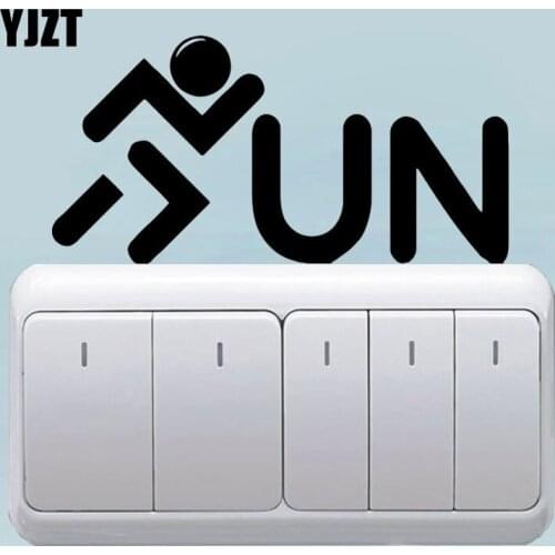 YJZT Running Inscription Words Symbol Switch Sticker Vinyl Decor Wall Decal 8SS-2447