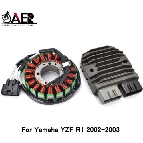 Motorcycle Generator Parts Stator Coil + Voltage Regulator Rectifier for Yamaha YZF R1 2002-2003