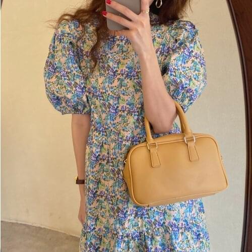 Alien Kitty Printed Gentle Long Dresses Party Prom French Vintage Florals All Match Chic Lady Summer Outwear Flowers Vestidos