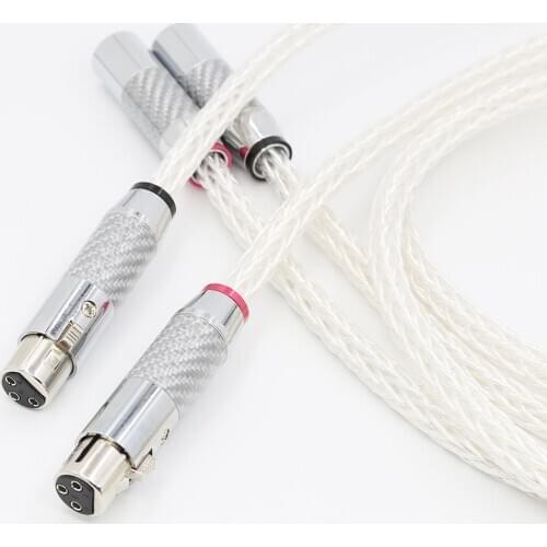 1Pair 8AG OCC Silver plated XLR Audio cable Balance cable XLR Cable Male to Female M/F Audio Cable