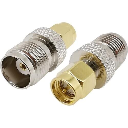 2Pcs/Lot SMA to TNC Antenna Wire Cable Connectors 50 Ohm SMA Male Plug to TNC Female Jack RF Coaxial Coax Straight Pin Adapter