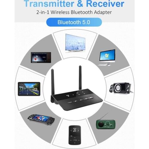 2 In1 80M Range Bluetooth 5.0 Receiver Transmitter CSR Aptx Audio Adapter 3.5mm Audio TX RX RCA USB Wireless Dongle Economical