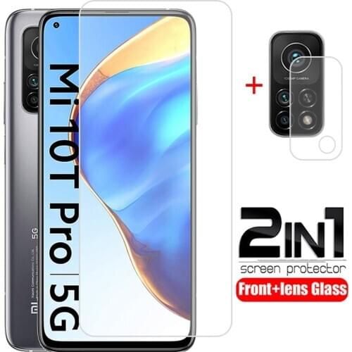 2in1 protective Glass For Xiaomi Mi 10T 10TPro Glass camera lens protector For Xiaomi Redmi note 10 10pro 10T 5G Tempered Glass