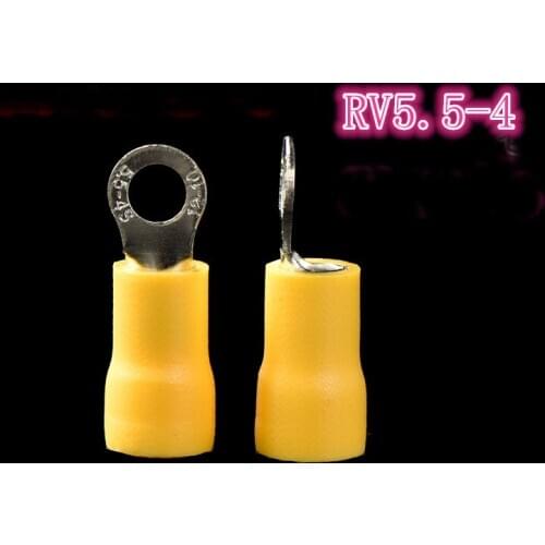 35pcs pre-insulated terminal cold-pressed terminal block O-shaped round copper nose yellow