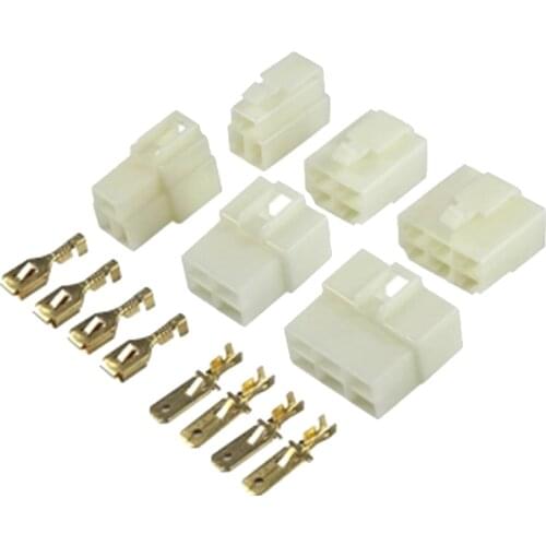 5set 1P/2P/3P/4P/6P/8P or 2 set 12P/14 Pin 6.3MM Automobile Connectors Wire 0.5-2mm2 PA66 Nylon Connector