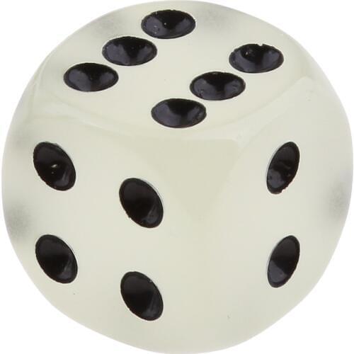 50X White Transparent D6 Dice 14mm Six Sided Dice With Glow In The Dark New