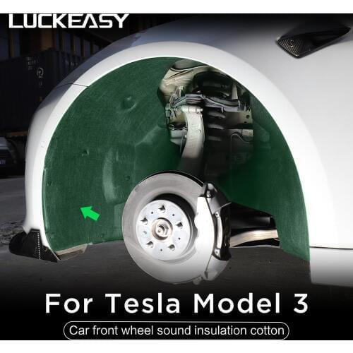 LUCKEASY Shock Absorption Noise Reduction For Tesla Model 3 2017-2021 Car Front wheel Noise Reduction Cotton 2pcs/set