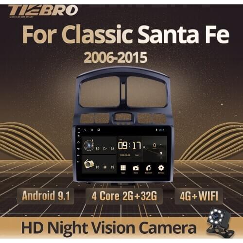 TIEBRO 2DIN Android 9.0 Car Multimedia Player For Hyundai Classic Santa Fe 2006 2009-2015 GPS Navigation Car Audio Stereo Radio