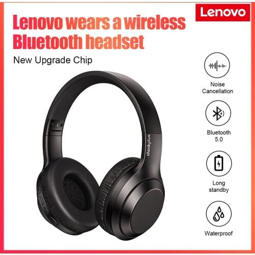 Lenovo Thinkplus TH10 Wireless Bluetooth Headset 5.0 With Microphone AUX Audio Interface Dual Power Loudspeakers Headphones