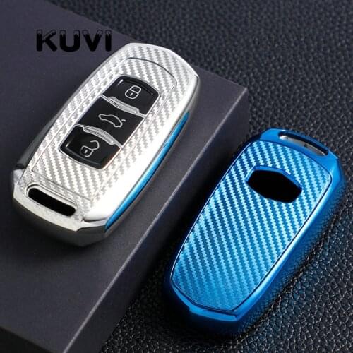 Carbon Fiber TPU Car Smart Key Case Cover Shell Fob For Geely Atlas Boyue NL3 EX7 Emarand Emgrarand X7 SUV Borui GC9 Accessories