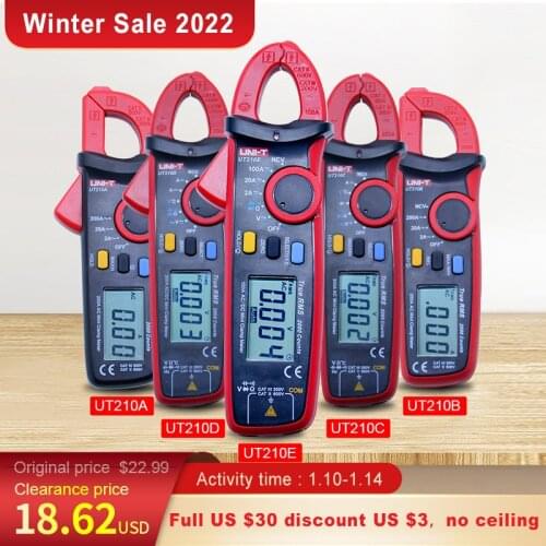 Digital Clamp Meter UNI-T UT210A/B/C/D/E AC DC Current Voltage meter True RMS Multimeter Capacitance Frequency Resistance tester