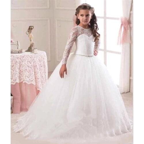 For Wedding and Party Dresses Evening Christmas Girl Long Costume Princess Children Fancy 4-14T Kids Bridesmaid Lace Girls Dress