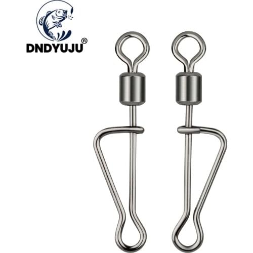 DNDYUJU 20pcs Size2#-10# Fishing Accessories Connector Swivel Stainless Steel Snap Fishhook Lure Swivels Tackle Italian Style