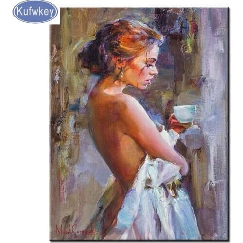 Elegant woman diamond painting 5D Full Square round DIY Diamond art all Decorative Diamond Embroidery mosaic Portrait 3d art