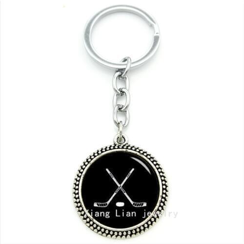 JOINBEAUTY Exquisite popular sports style men jewelry ice hockey art pendant key holder jewelry fathers day gift for menT424