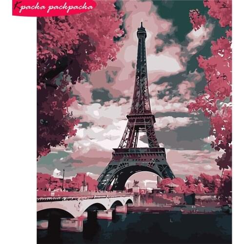 Paint By Numbers Eiffel tower VA-0009 40x50cm Frameless Diff: 4 Stars