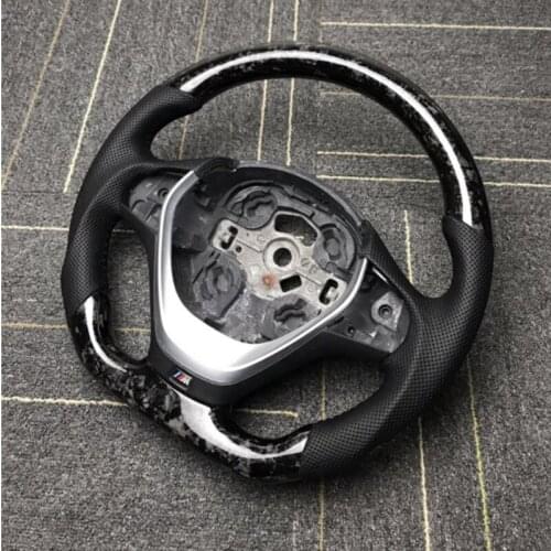 Forged Carbon Fiber Steering Wheel For BMW 328i F30 F35 Perforated Leather