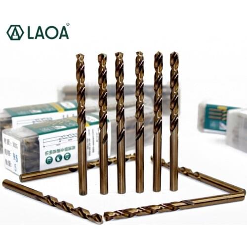 LAOA 10Pcs Stainless Steel Drill Bit Package Tool Straight Shank Drilling Twist Drill Bit HRC65