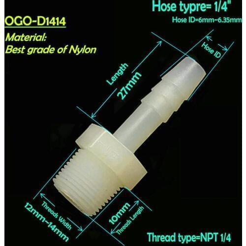 BEST GRADE OF NYLON HHO FITTINGS ELBOW OGO-D1414