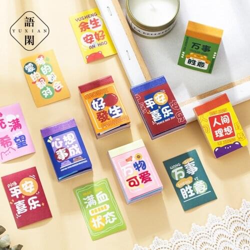 50pcs/bag Cute Stickers Scrapbooking Diary Album Decoration Happy Planner Hand Painted Sticker Kawaii Stationery 6 Designs