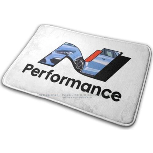N Performance-Performance Blue Mat Rug Carpet Anti-Slip Bedroom Entrance Door Mat I30n Performance Hyundai Car Blue