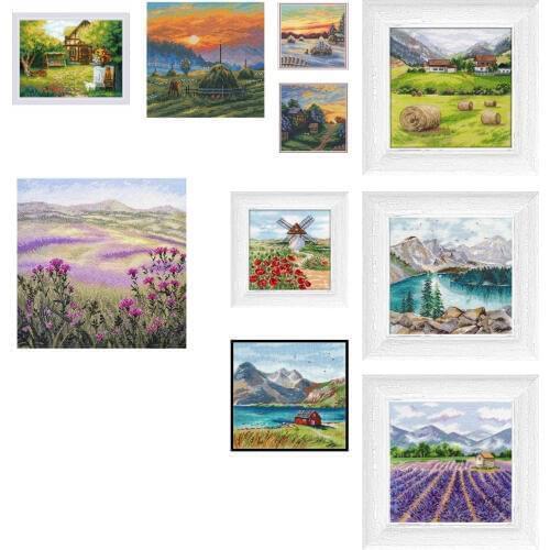 Cross Stitch Set Cross-stitch Kit Embroidery Needlework Craft abric Floss Lake under the snow mountain of Owen