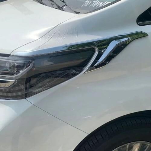 For Toyota Alphard 2016-2018 2019 ABS Front Head Light Lamp Eyebrow Headlights Eyelid Cover Protector Sticker Car Accessories