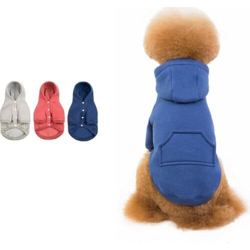 Pet clothing for autumn winter cotton fleece solid color dog sweatshirt teddy french bulldog Pomeranian chihuahua dog clothes