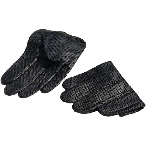 HighShine Mens Leather soft Gloves Driving unlined goatskin leather gloves black breathtable touchscreen thin gloves