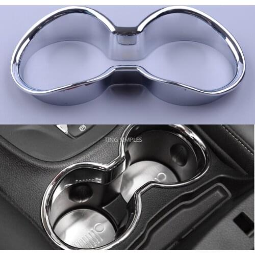 Car Interior Front Water Cup Holder Cover Surrounds Molding Trim for Jeep Cherokee KL 2014 2015 2016 2017 2018 2019 abs chrome