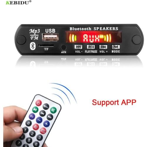 Bluetooth5.0 MP3 Decoder Board 5V-12V Car MP3 Player Card Reader Bluetooth Module Audio Accessories with FM radio Support APP