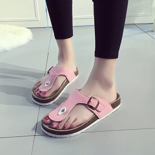 Womens/Men Summer Sandals Fashion Soft Couple Cork Slippers Ladies Home Shoes Designer Beach Flip Flops Big EU44 Female Slides