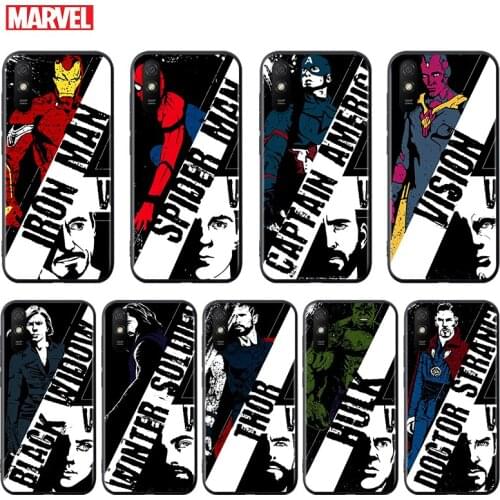 Silicone Cover Avengers Marvel superhero For Xiaomi Redmi K40 K30i K30T K30S K20 10X GO S2 Y2 Pro Ultra Black Phone Case