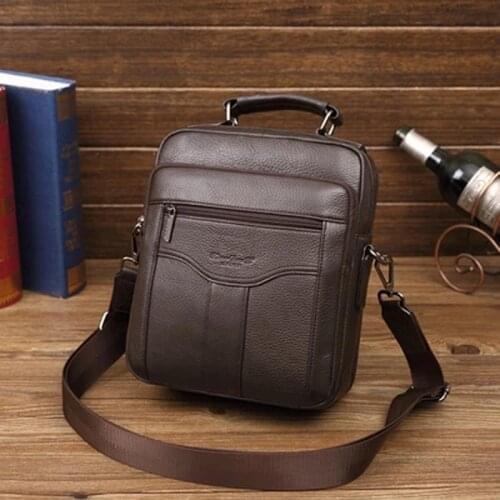 Men Business Crossbody Bag Genuine Leather Mens Handbags Male Messenger Bags for Man Travel Single Shoulder Bag