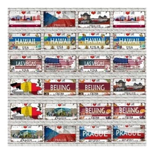 I Love Beijing National Treasure Animal License Plate Travel Souvenir Vintage Metal Sign For Wall Art Shop Restaurant Decor