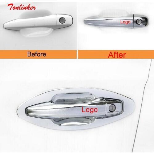 Tonlinker Cover Case Stickers for CITROEN C-Elysee Accessories 8 PCS Car Styling ABS Chromium Styling handle door bowl stickers