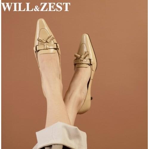 Will&Zest Stilleto High Heels Big Size Pumps Beige Pointed Toe WomenS Autumn 2020 Tassels Luxury Designers Fashion Sexy Shoes
